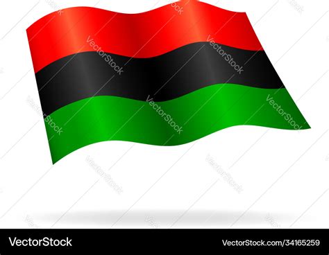 Pan african flag waving Royalty Free Vector Image