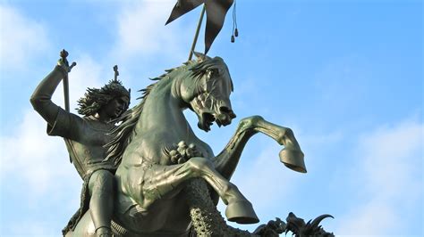 Equestrian statue of Saint George in Berlin Germany