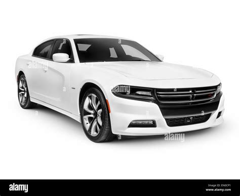 White 2015 Dodge Charger RT Road and Track sports car isolated on Stock Photo: 81759273 - Alamy