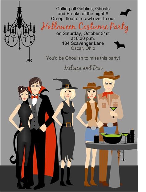 Halloween Costume Party Invitations Templates