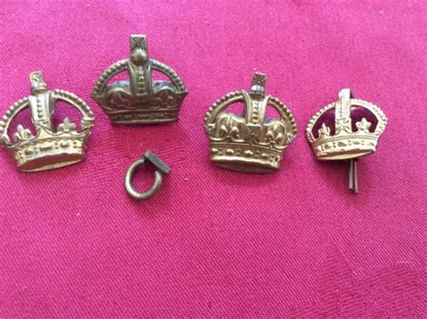 4 VARIOUS WW2 British Army Officers Insignia Brass Crowns for Major, Kings Crown $19.30 - PicClick