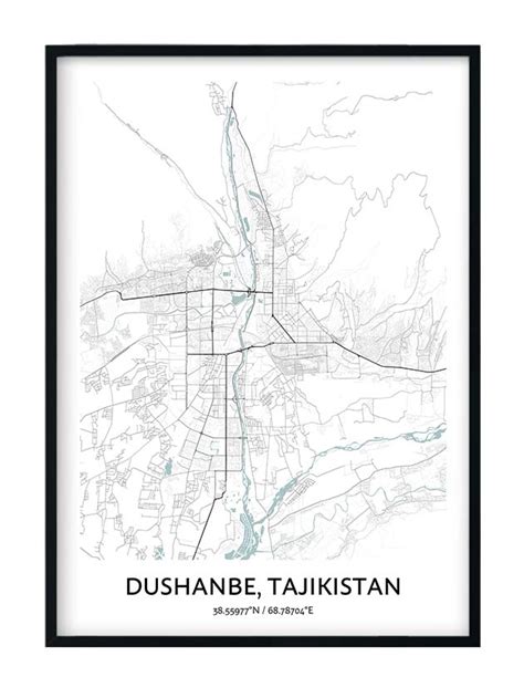 Dushanbe Map Poster - Your City Map Art - Positive Prints