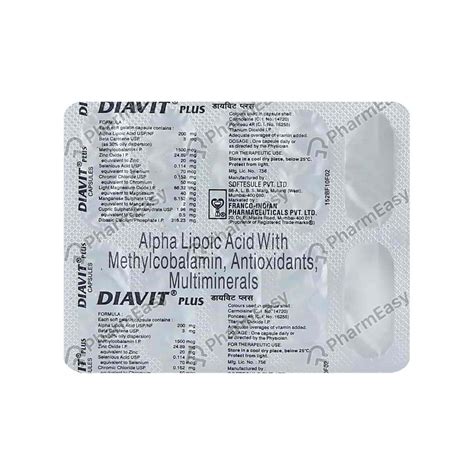 Buy Diavit Plus Cap 10'S Online at Flat 18% OFF* | PharmEasy