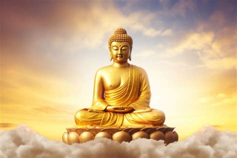 Golden Nirvana Scrolls Gautam Buddha Wallpaper for wall - Magic Decor