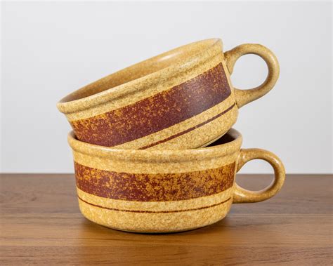 Vintage Soup Mugs 2-Piece Set by Pottery Craft USA / Treasure | Etsy