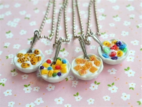 Bowl of Cereal Miniature Food Jewelry Necklace Polymer Clay breakfast ...