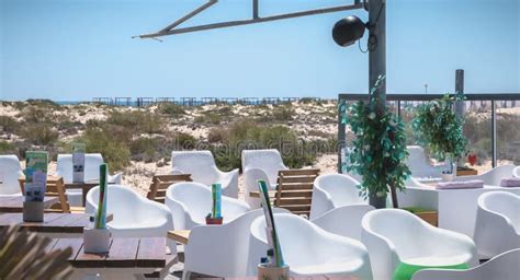 Tourist Restaurant Terrace on the Island of Tavira, Portugal Editorial Image - Image of algarve ...