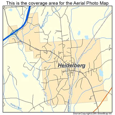 Aerial Photography Map of Heidelberg, MS Mississippi