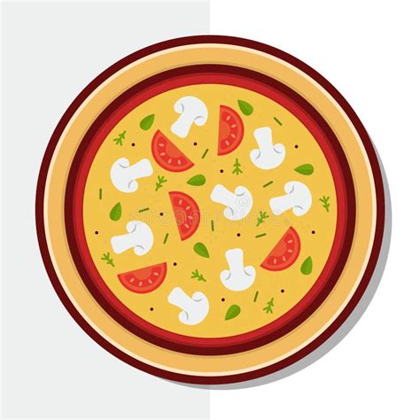 Mushroom Pizza Vector Icon Illustration. Mushroom Pizza Vector Stock Vector - Illustration of ...