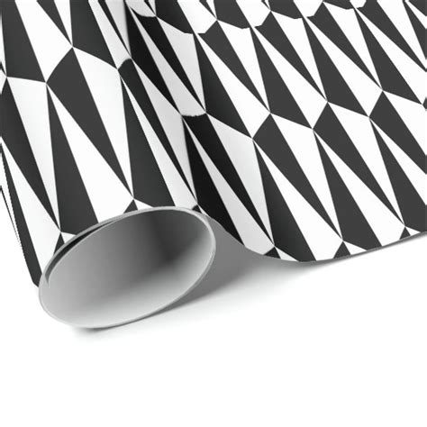 Mid-Century geometric, black and white Wrapping Paper | Zazzle.com