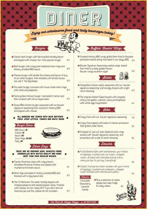 50s Diner Menu Templates Free Download Of 25 Best Ideas About Diner ...