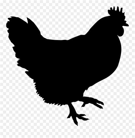 silhouette chicken clipart black and white - Clip Art Library