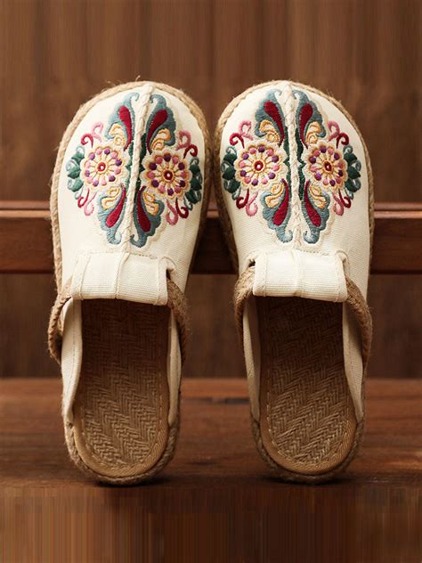 Women Retro Embroidered Casual Floral Shoes – BUYKUD