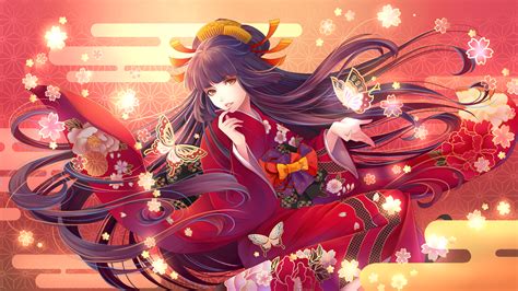 Wallpaper : kimono, long hair, anime girls 1920x1080 - crapaud ...