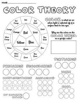 Color Theory Worksheet by White Bison Studios | TPT