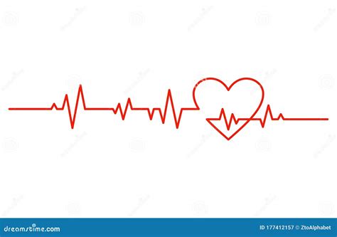 Heart Rhythm Line Clipart For Flower