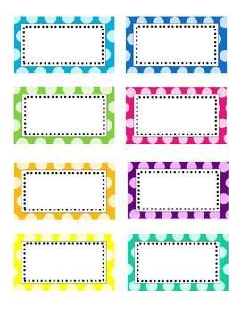 Editable Polka Dot Labels (clip art images) | Polka dot labels, Labels printables free, School ...