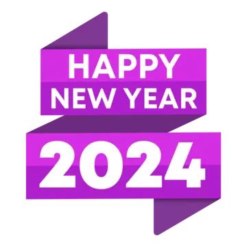 2024 With New Year Text In Ribbon Vector, 2024, Newyear, Newyear2024 PNG and Vector with ...