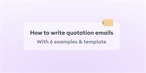 Quotation email — 6 examples and template