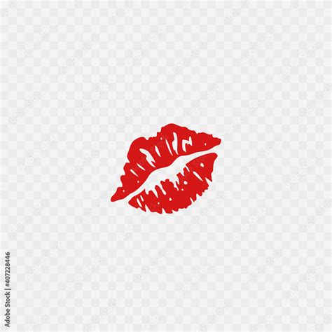 Lips kiss emoji. Red Lipstick kiss icon. Isolated. Vector Stock Vector | Adobe Stock