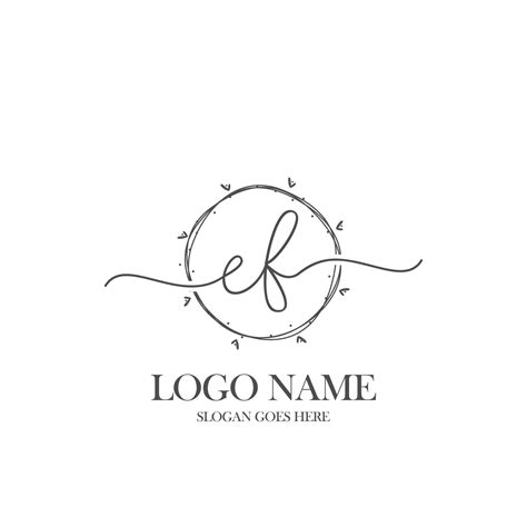 Initial EF beauty monogram and elegant logo design, handwriting logo of ...