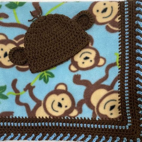 Monkey Baby Blanket - Etsy