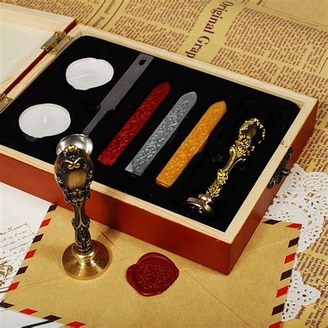 Luxury vintage wax seal set, boutique gift, logo DIY pattern can be ...