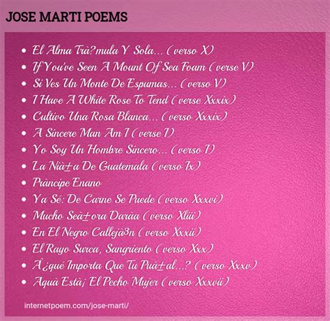 Jose Marti Poems