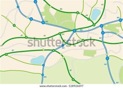 Road Map Stock Vector (Royalty Free) 128926697