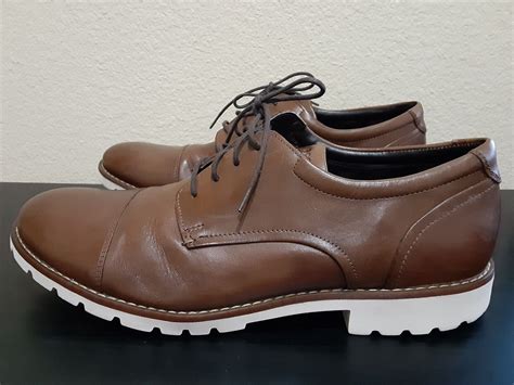 ROCKPORT MENS BROWN OXFORD LACE UP SHOES ROCKPORT CHANNER CH3764 SIZE ...