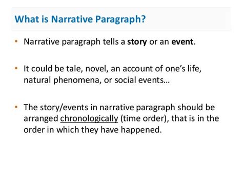 Narrative paragraph