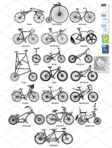 Types of bikes | Object Illustrations ~ Creative Market