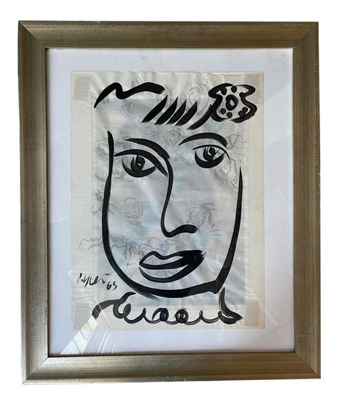 1960s Abstract Face Painting by Peter Keil, Framed | Chairish