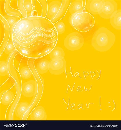 Bright yellow new year background Royalty Free Vector Image