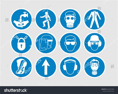 Industrial Safety Signs Vector Illustration Pack Stock Vector (Royalty Free) 1664216482