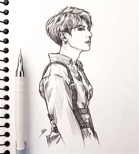 🌿 Nikki 🇦🇺 on Instagram: “Jk uncoloured version 😌 #bts #btsfanart # ...