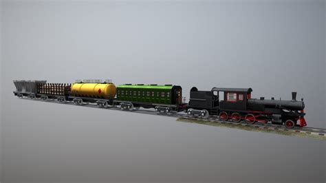 steam train engine with rail - deep3dsea