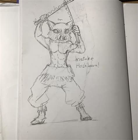 Inosuke! By me. (I can’t draw swords lol) : r/DemonSlayerAnime