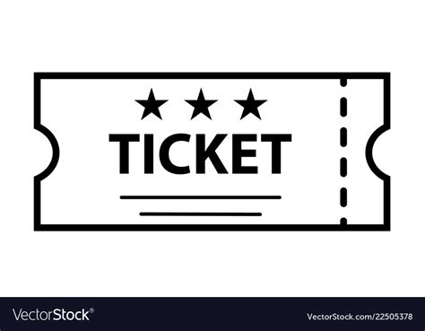 Outline ticket icon on white background ticket Vector Image