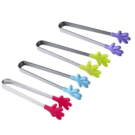 Shindel Silicone Mini Tongs, 8PCS Kids Tongs Cooking Tongs, Kitchen ...