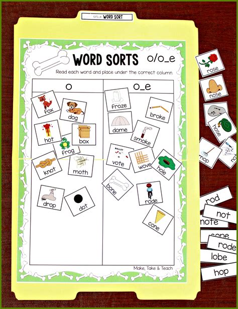 Teaching the Magic e Rule Using Word Sorts - Make Take & Teach