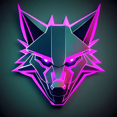 Cyberpunk lone angry wolf logo , 3D, Cartoon, Trippy - Arthub.ai