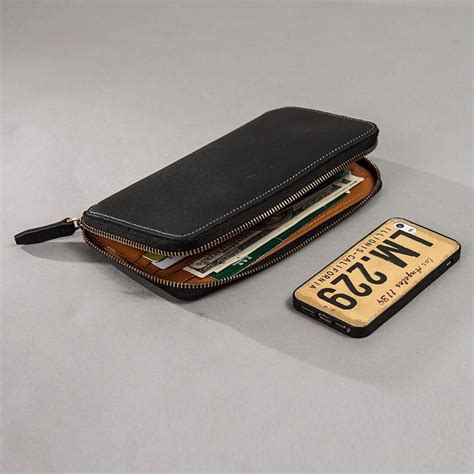 Leather Men Zipper Travel Wallet Passport Wallet Bifold Long Wallets for Men | Travel wallet ...