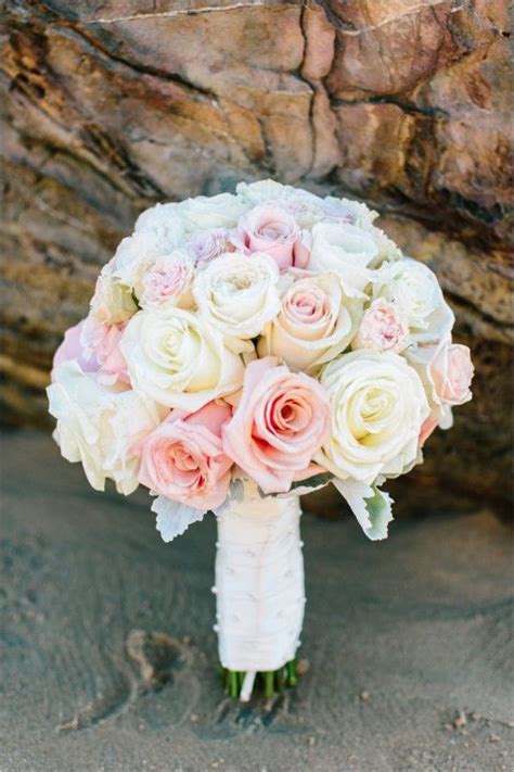 Pink and White Beach Wedding at Crystal Cove | White wedding bouquets ...