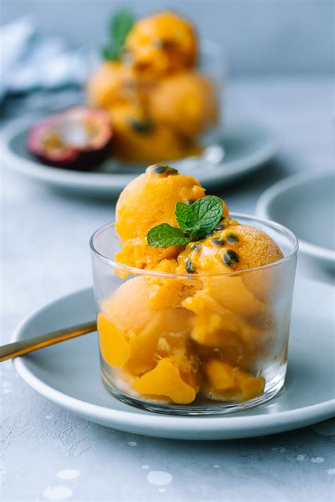 Mango Passion Fruit Sorbet Recipe ( Vegan) | Le Petit Eats | Recipe ...