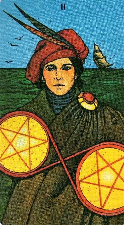 2 Пентаклей Morgan - Greer Tarot | Pentacles tarot, Tarot decks, Tarot card meanings