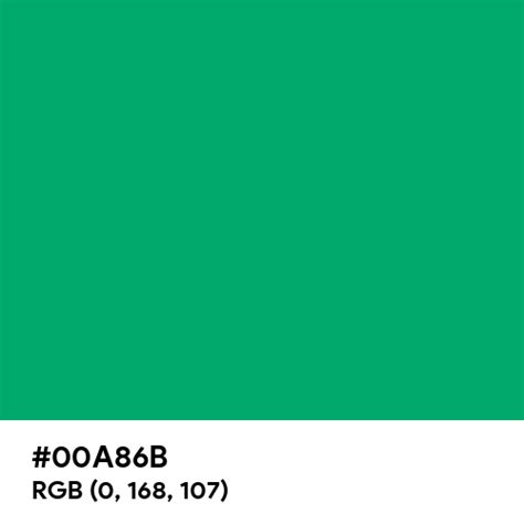 Jade color hex code is #00A86B