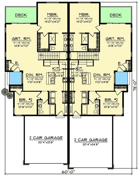 Craftsman Duplex Floor Plans - floorplans.click