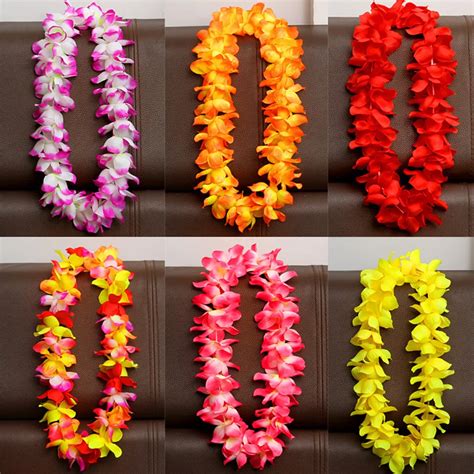 6pcs/set Hawaiian Flower leis Garland Necklace Fancy Dress Party Hawaii ...