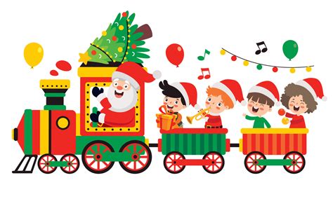 Christmas With Santa Claus In Train 10721831 Vector Art at Vecteezy